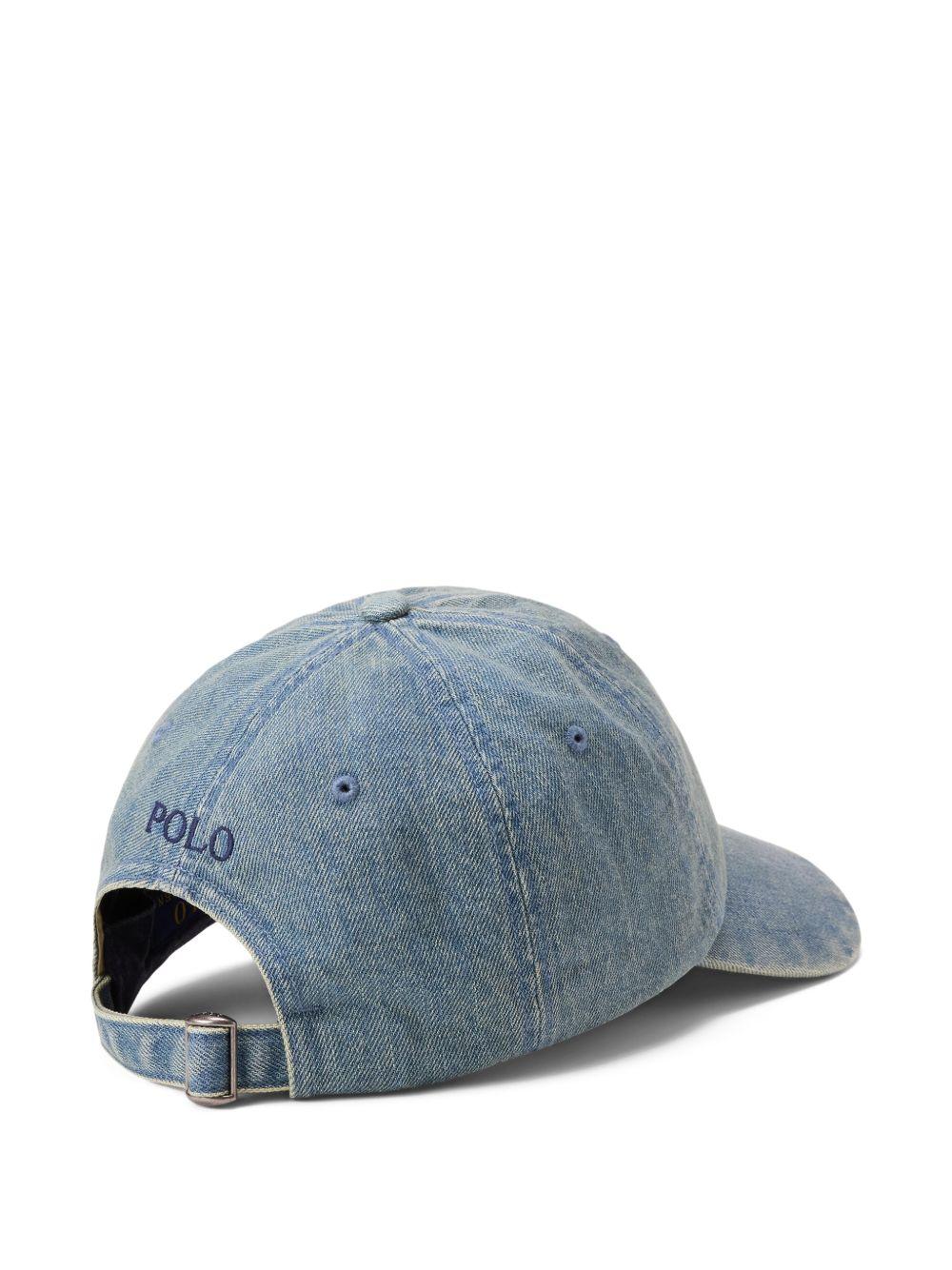 POLO RALPH LAUREN Cappello da baseball in cotone denim azzurro 
