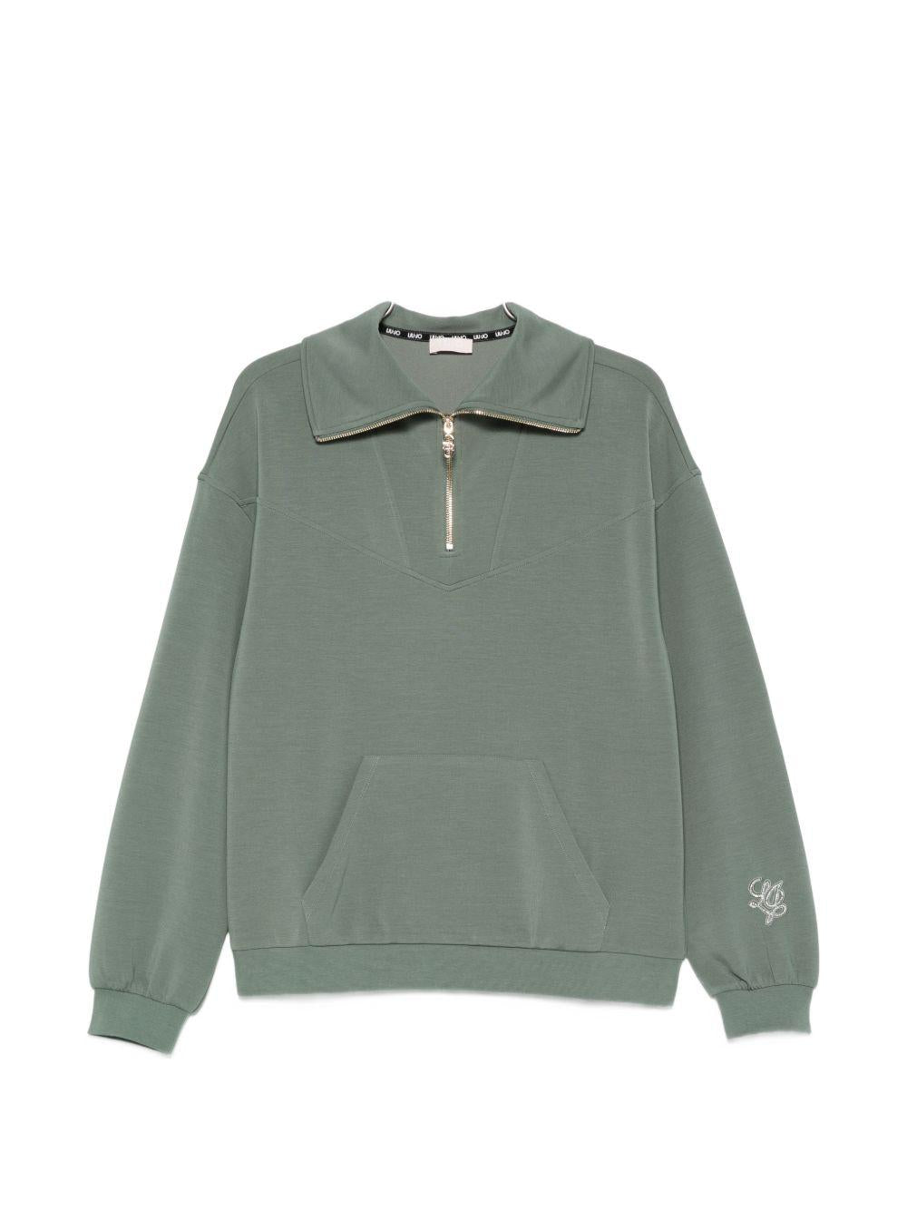 LIUJO Felpa con zip verde muschio 