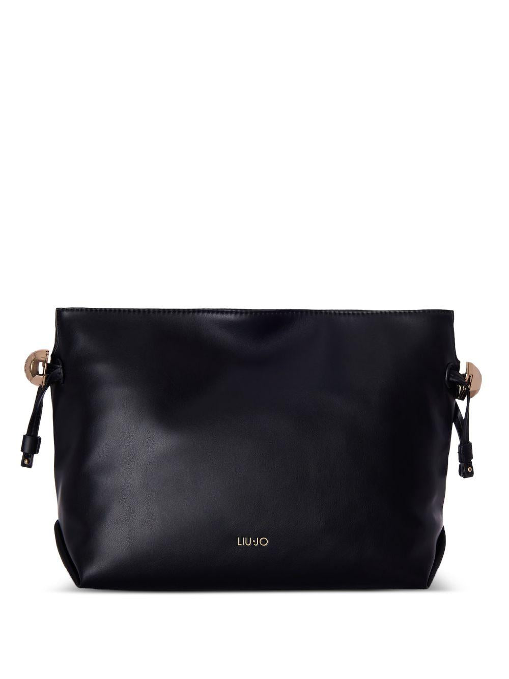 LIUJO Borsa a secchiello nera con coulisse 