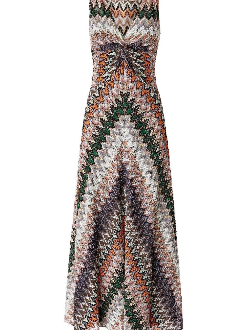 MISSONI Abito lungo multicolore con scollo a V 