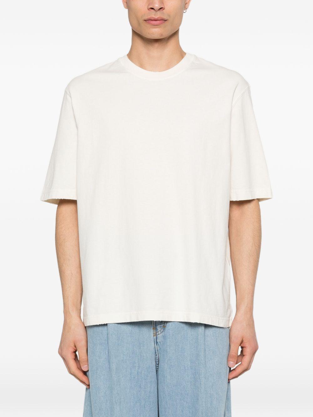 GOLDEN GOOSE T-shirt a maniche corte in cotone avorio 