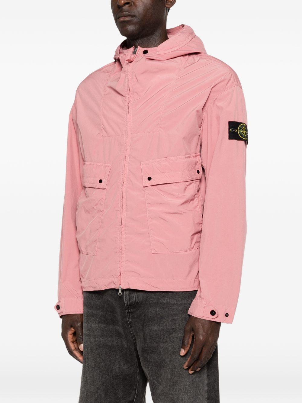 STONE ISLAND Giacca a vento con cappuccio e patch logo 