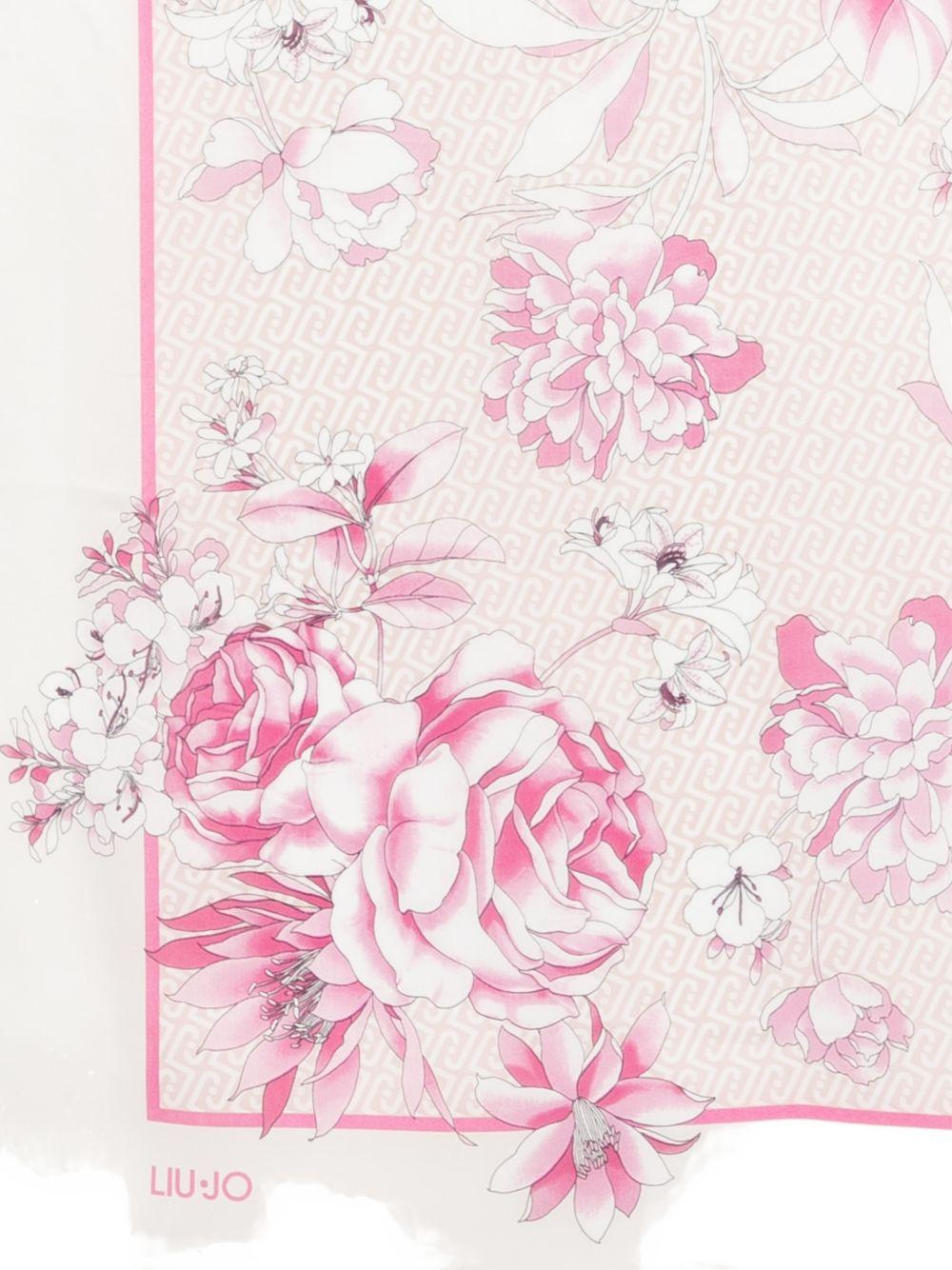 LIUJO Foulard sciarpa con stampa floreale rosa 