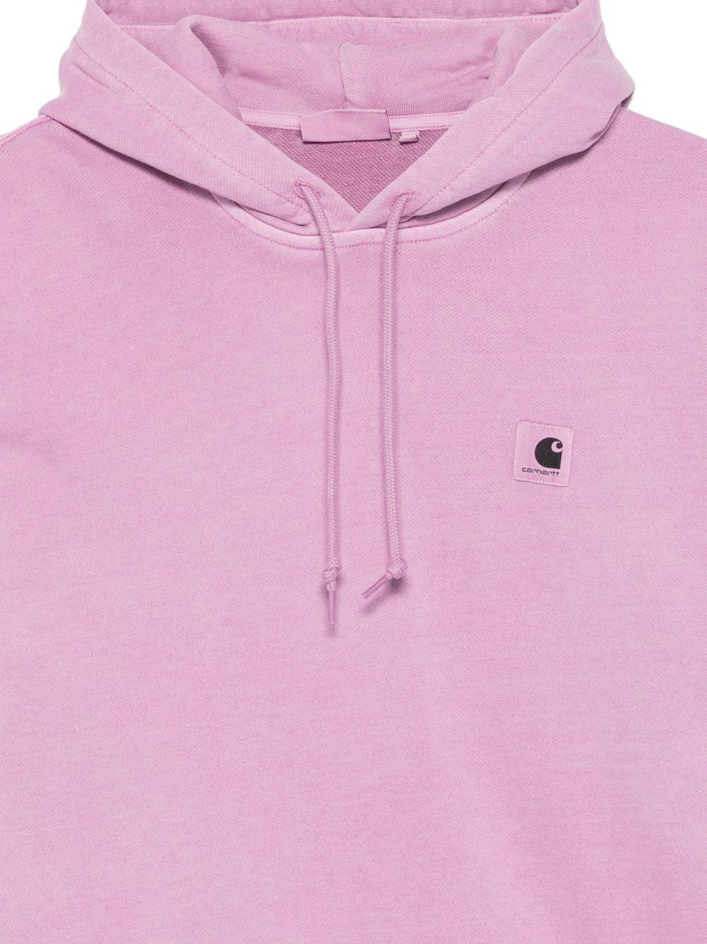 CARHARTT WIP Felpa rosa con cappuccio e logo frontale 