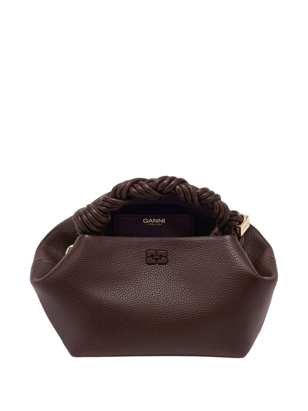 GANNI Borsa Bou Small in pelle grana con manico scultoreo 