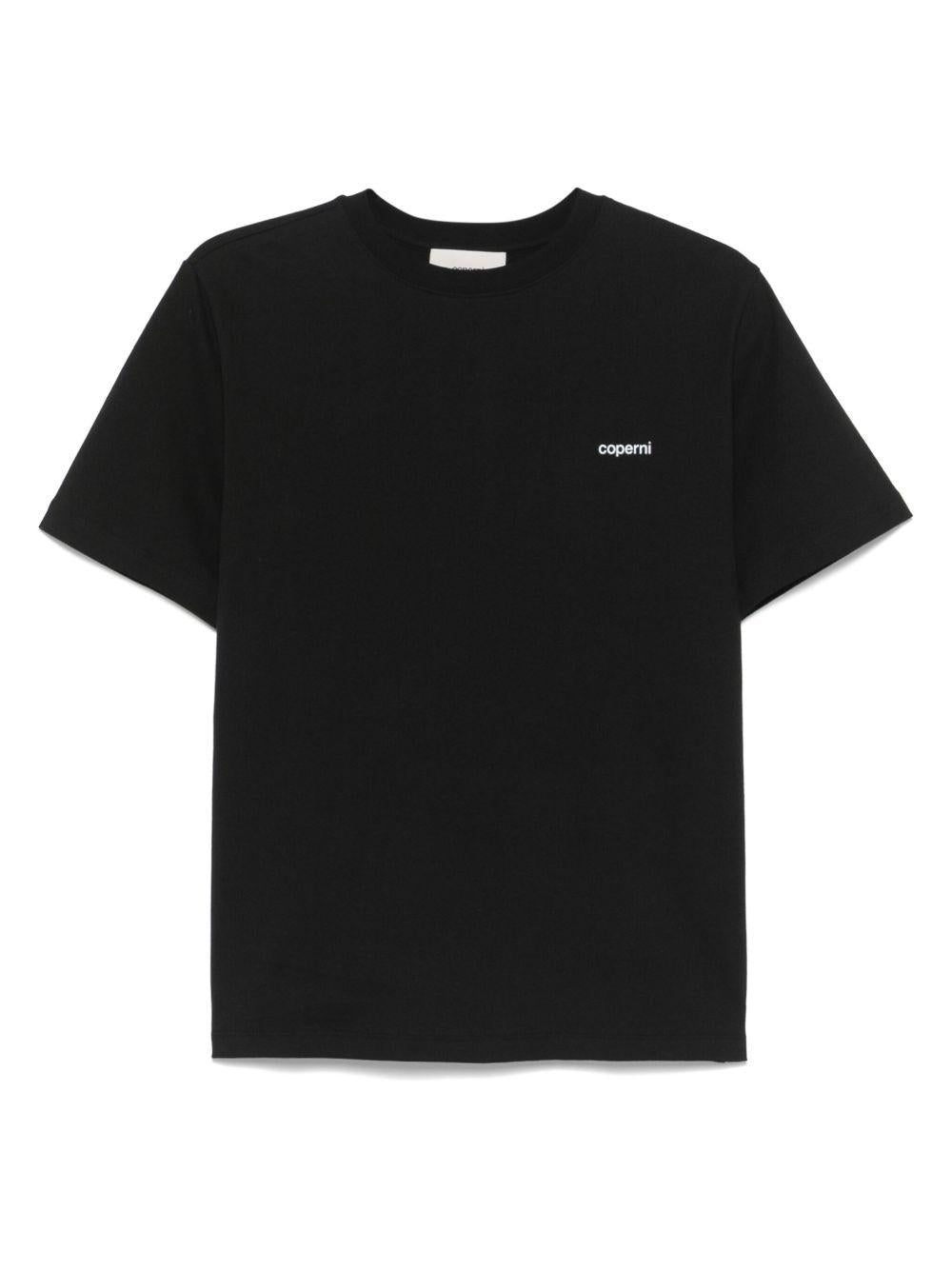 COPERNI T-shirt 'Logo Boxy' in cotone nero con logo bianco 