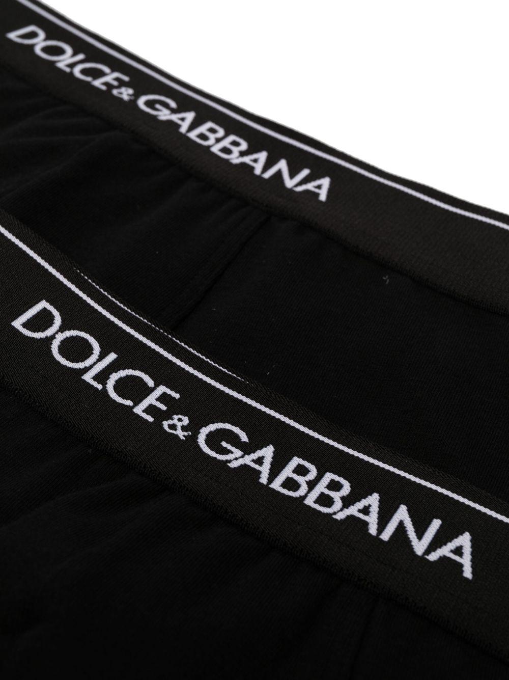 DOLCE e GABBANA Slip in bi-pack neri con vita elasticizzata con logo 
