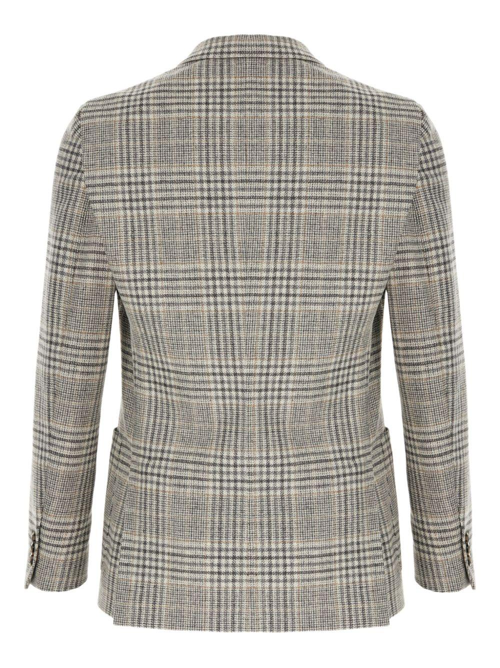 LARDINI Blazer monopetto a motivo check grigio 