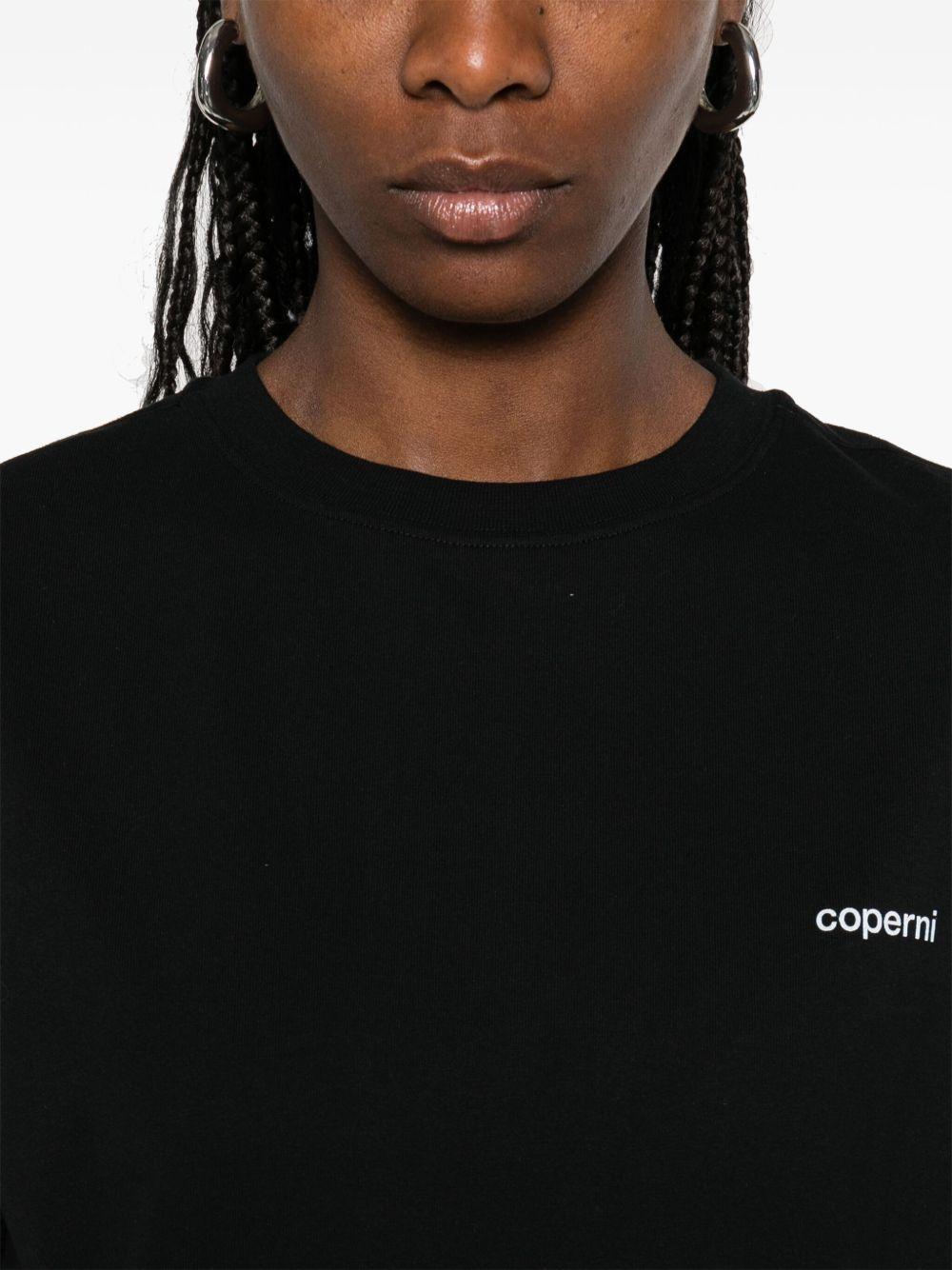 COPERNI T-shirt 'Logo Boxy' in cotone nero con logo bianco 