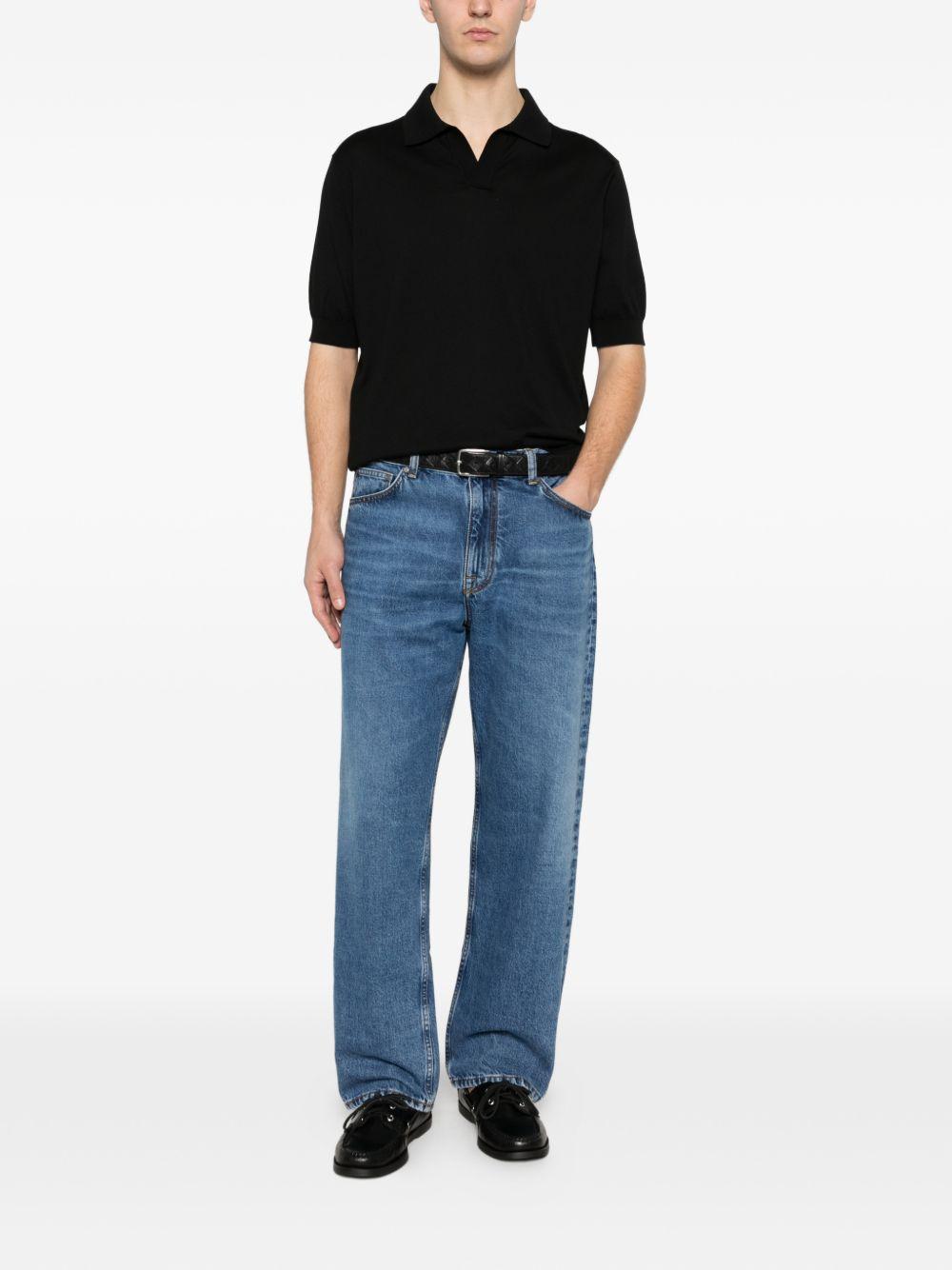 LARDINI Polo con colletto a polo in cotone nero 