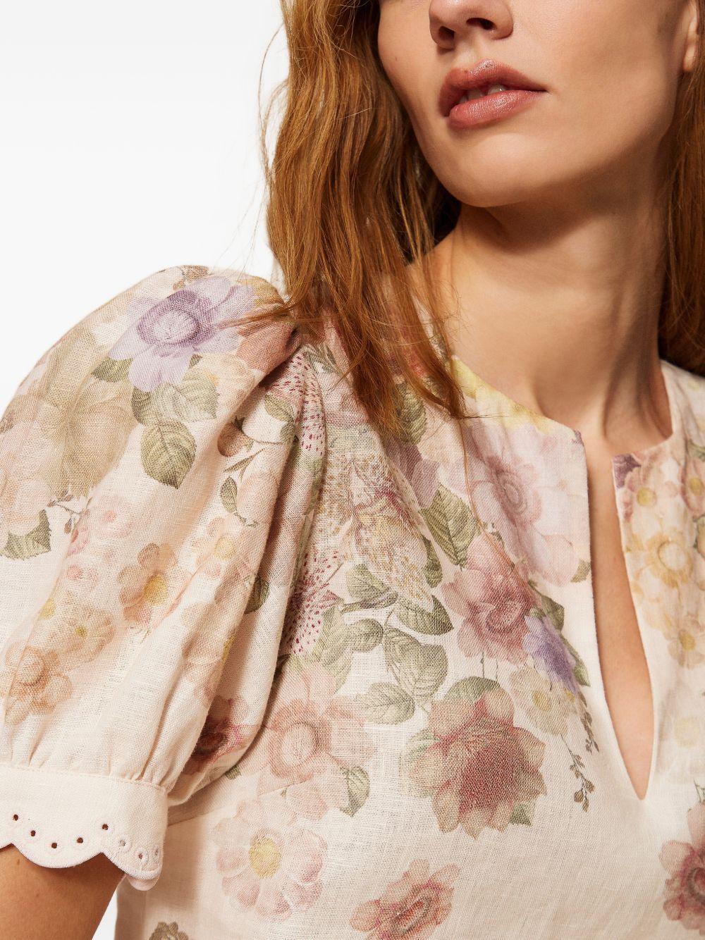 TWINSET T-shirt con maniche corte e disegni floreali 