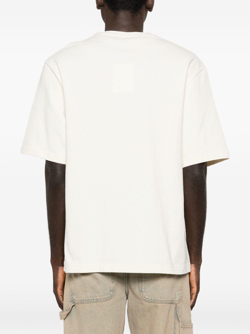 JACQUEMUS T-shirt Pelle bianca in cotonecon stampa 