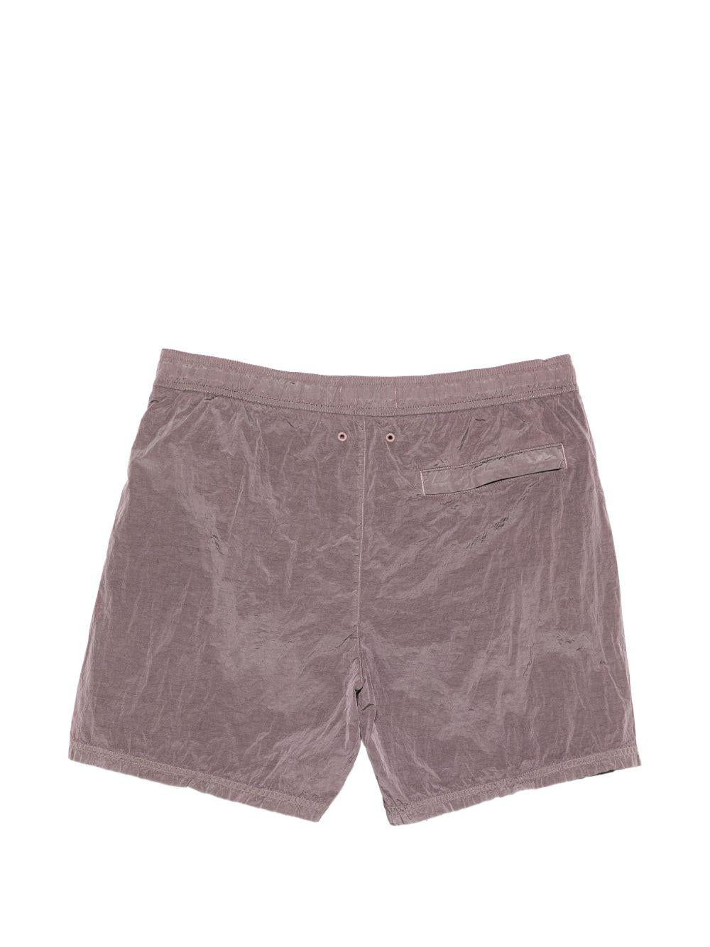 STONE ISLAND Costume da bagno viola con logo patch 