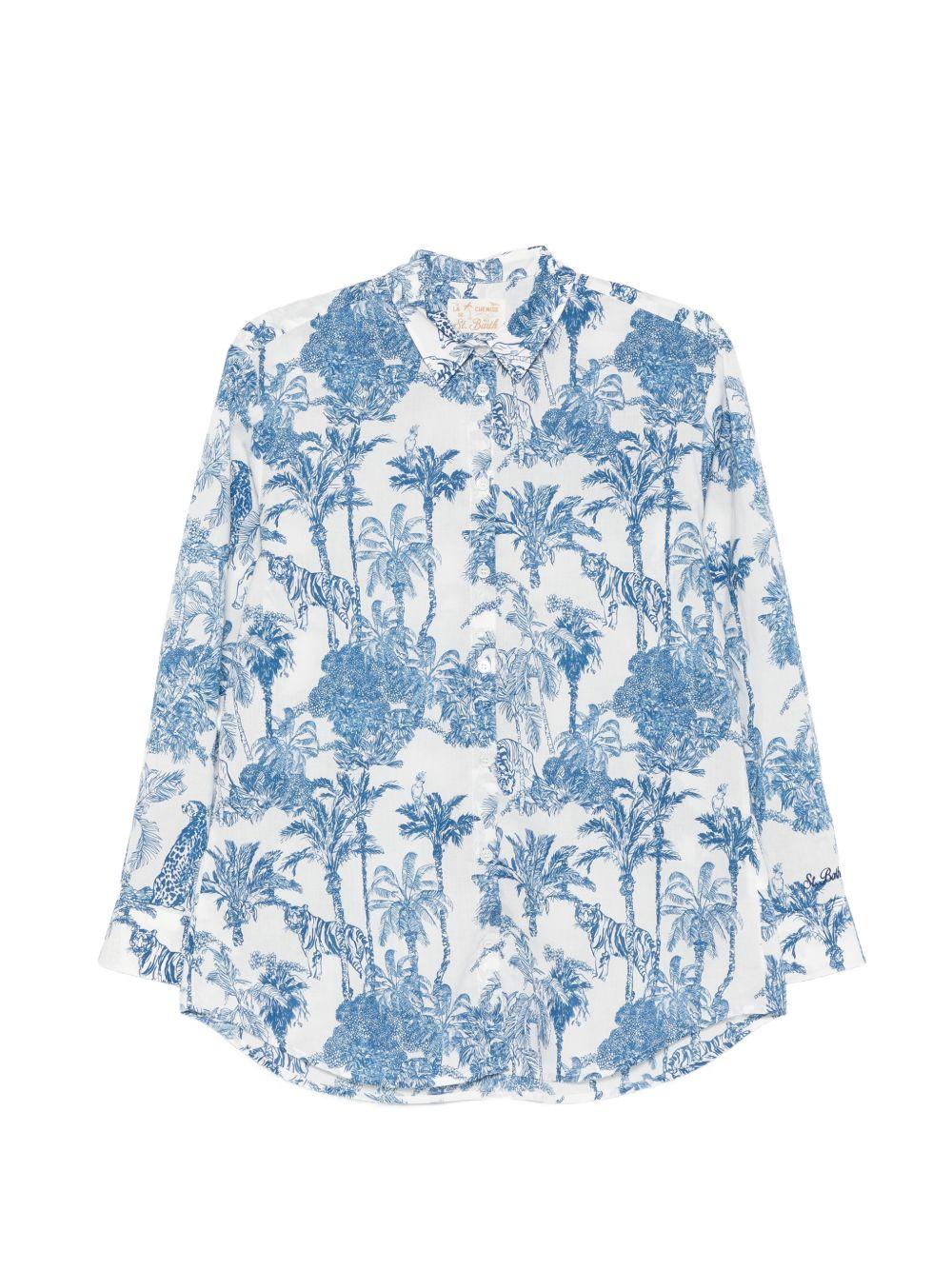 MC2 SAINT BARTH Camicia Brigitte con stampa floreale blu 