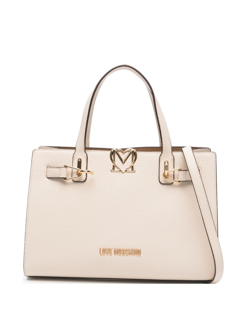 LOVE MOSCHINO Borsa a mano avorio in ecopelle con tracolla 
