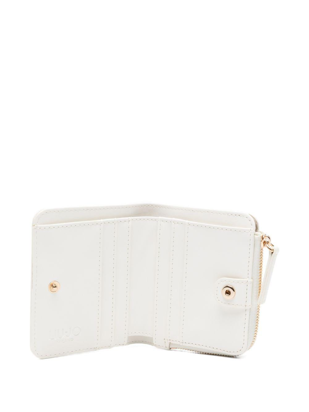 LIUJO Portacarte in ecopelle chiuso con zip e logo impresso 