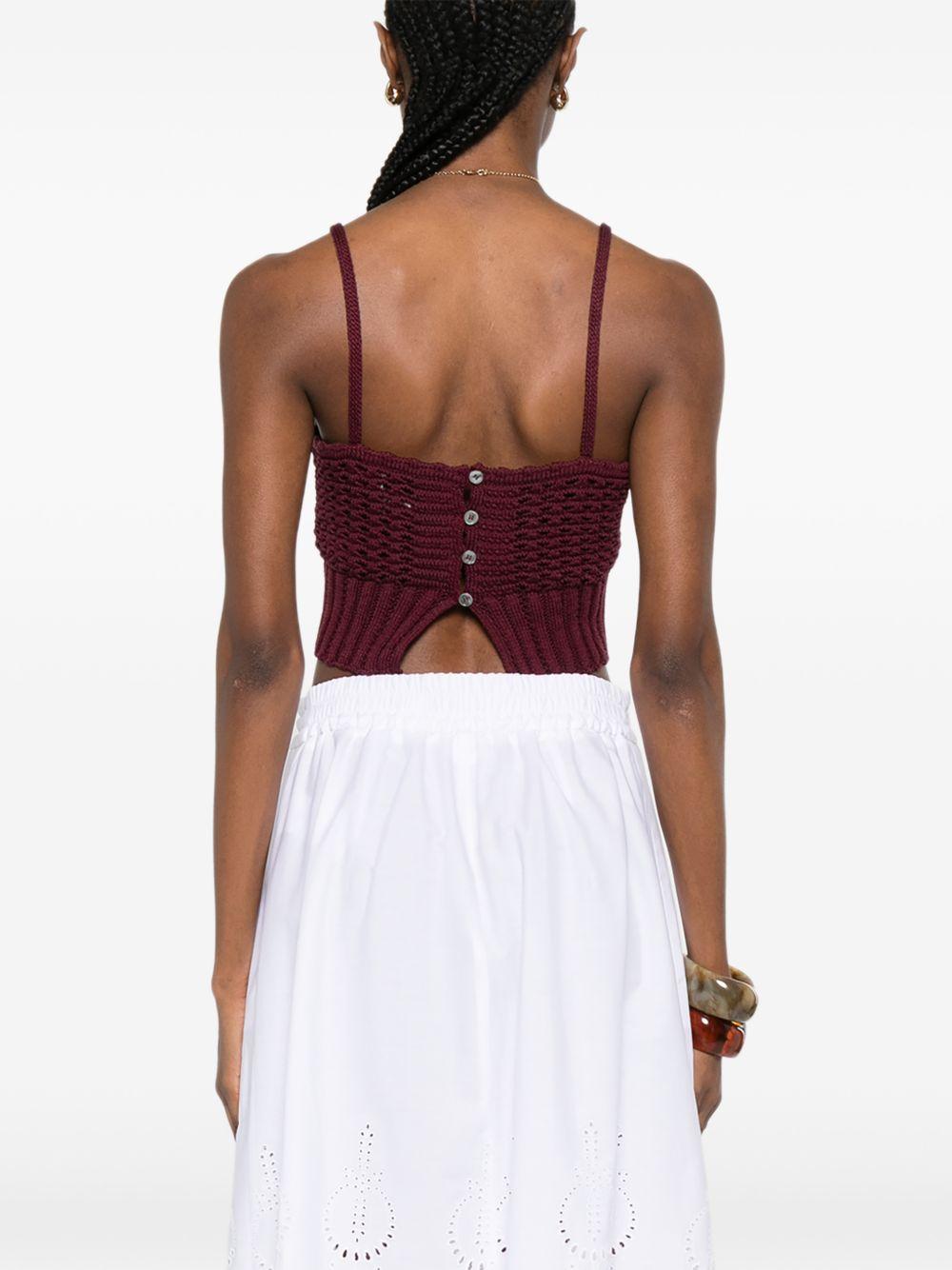 FORTE FORTE Top in crochet bordeaux 