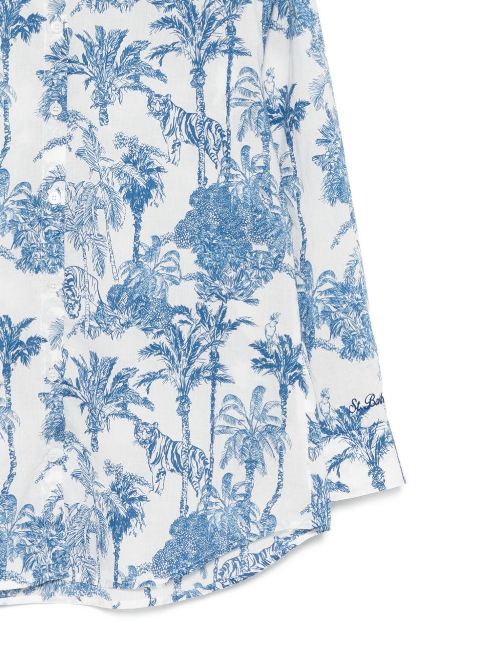 MC2 SAINT BARTH Camicia Brigitte con stampa floreale blu 