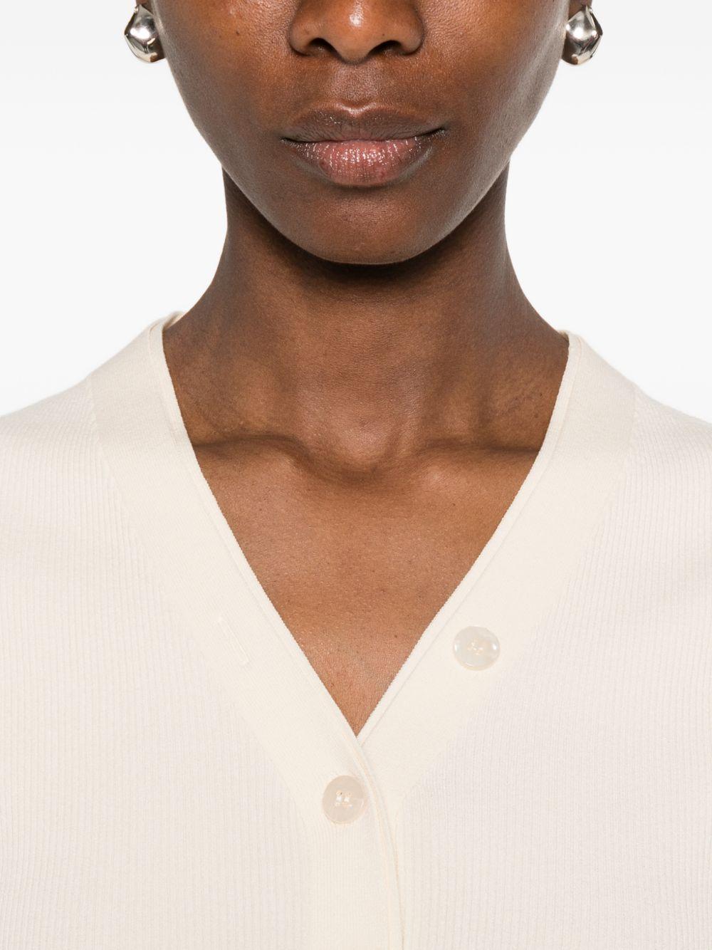 YERSE Top Lavander ecrù con bottoncini 