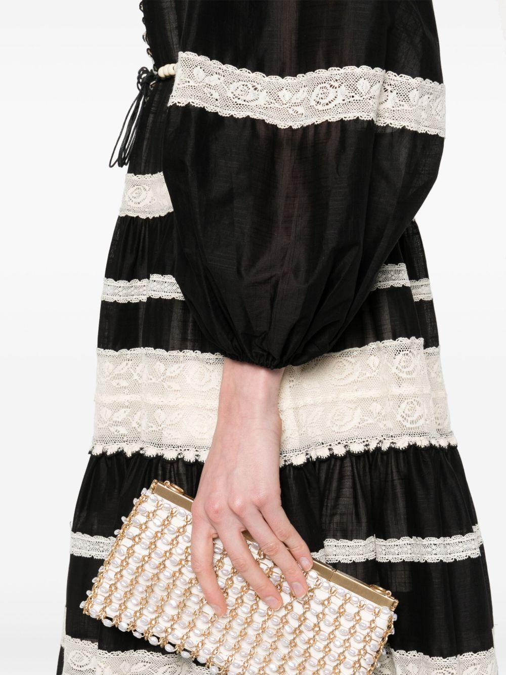 ZIMMERMANN Abito midi in cotone bianco e nero 