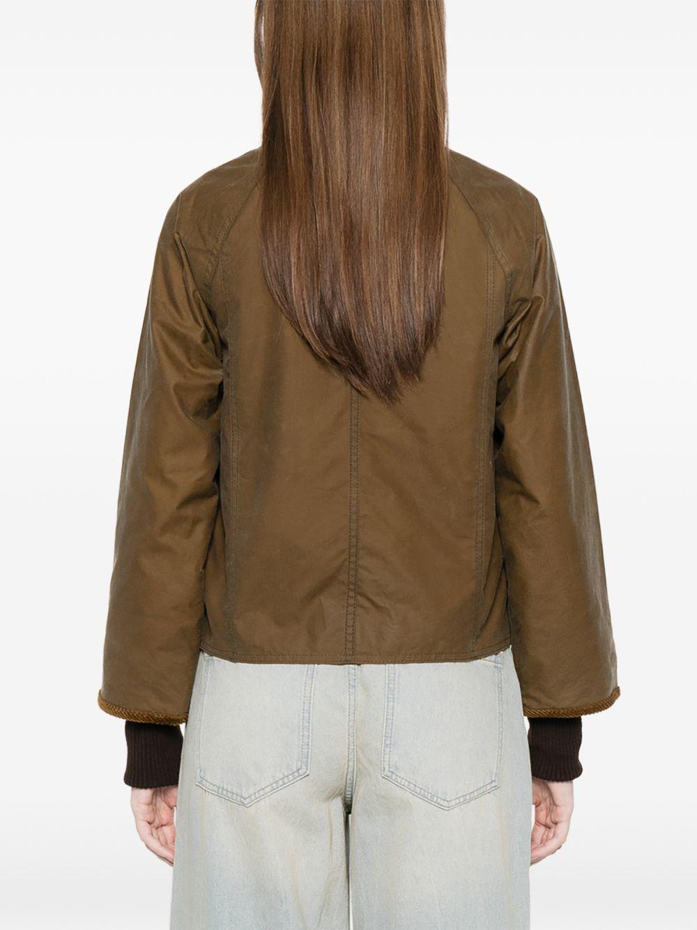 BARBOUR Giacca Beadnell marrone con collo a coste 