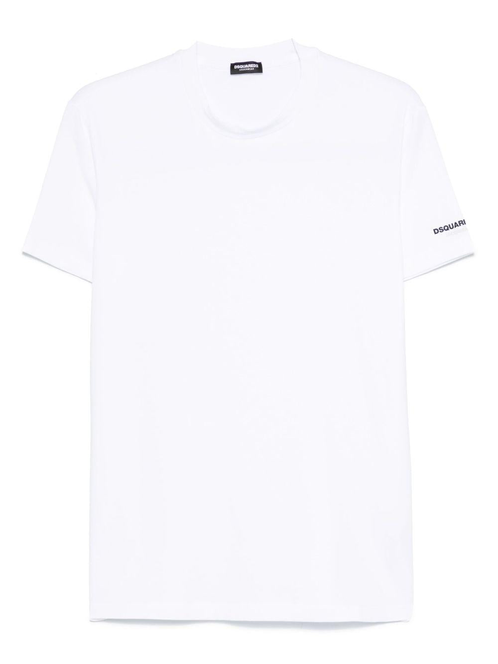 DSQUARED2 Maglietta bianca in cotone elasticizzato 