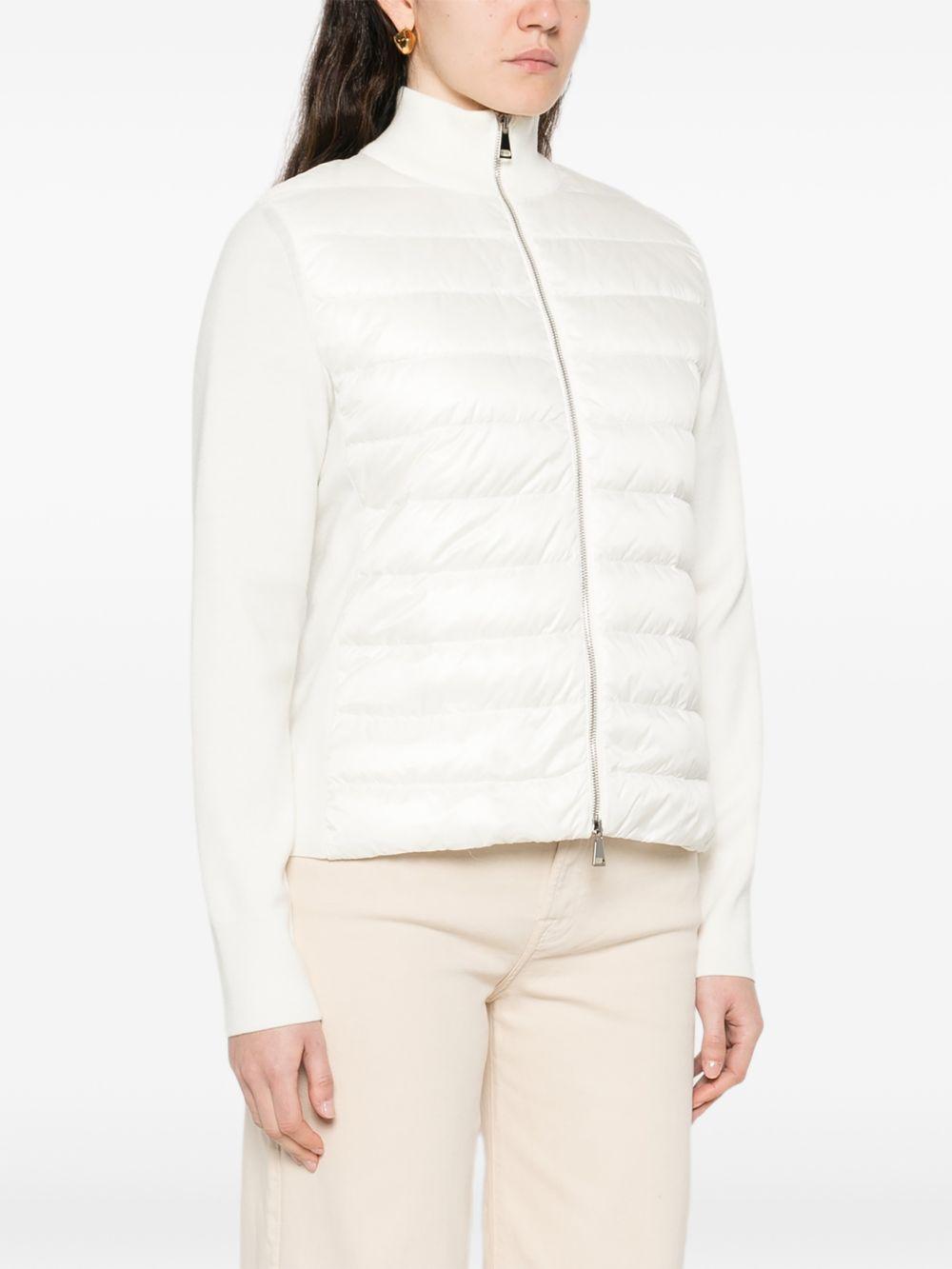 MONCLER Giacca cardigan bianca con inserti 