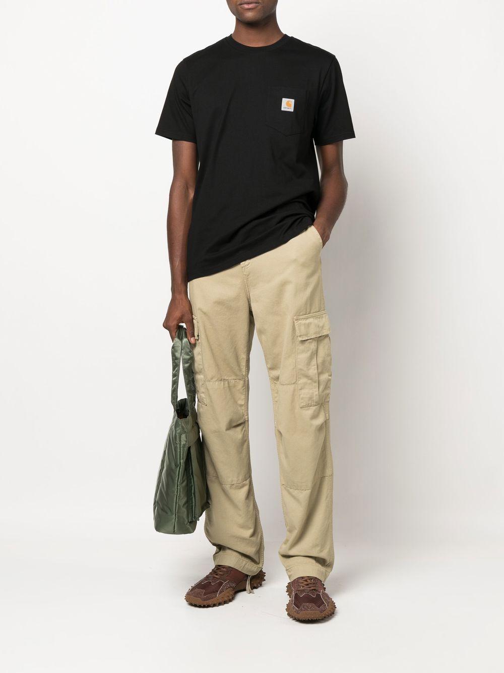 CARHARTT WIP T-shirt a maniche corte in cotone nero con logo 