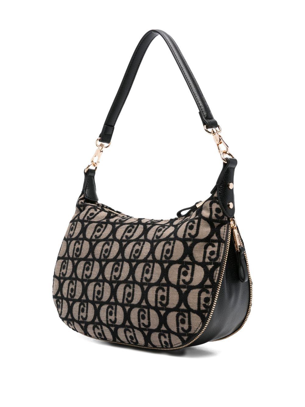 LIUJO Borsa a spalla beige con logo all-over 