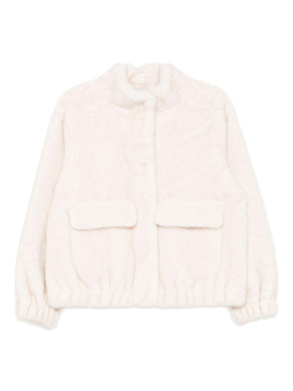 MICHAEL KORS Giacca corta in ecopelliccia bianca 