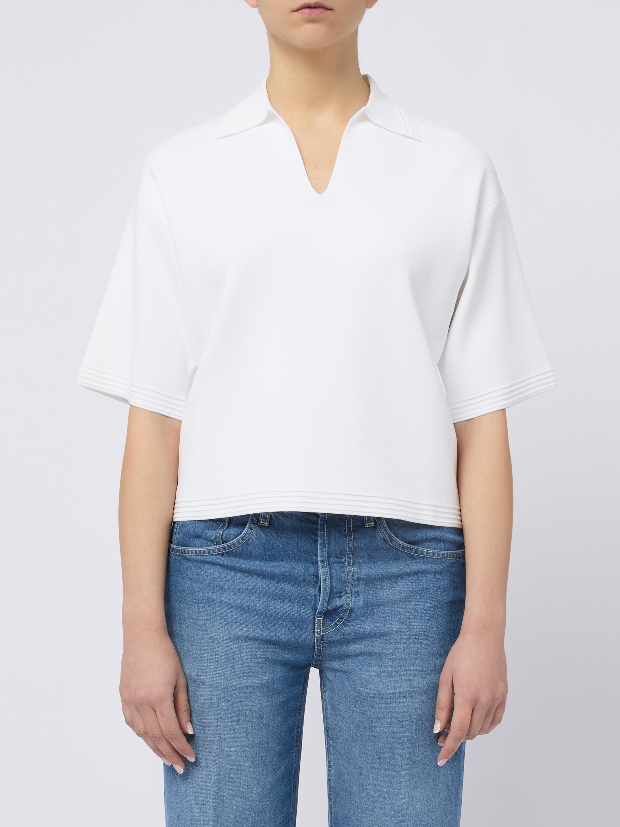 MAX MARA T-shirt Dolce con scollo a V bianca 