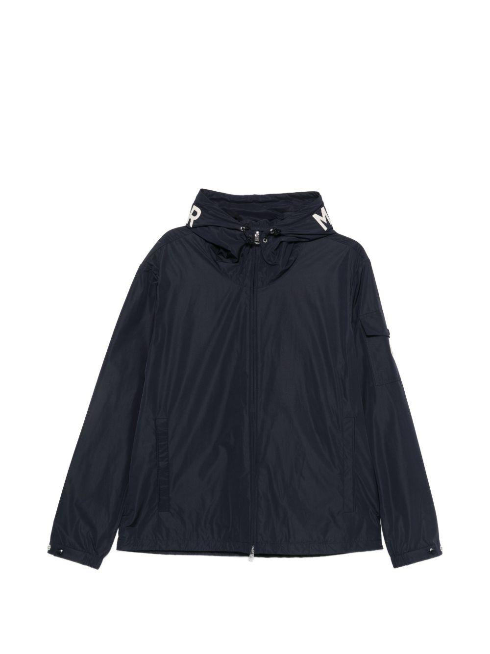 MONCLER Giacca blu con cappuccio e zip 
