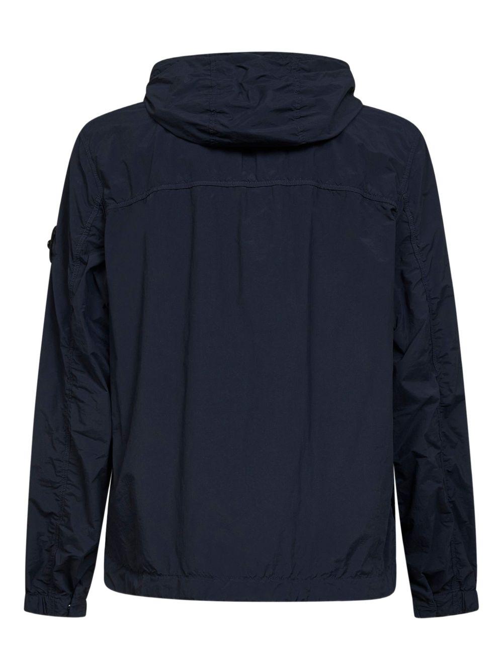 STONE ISLAND Giacca con cappuccio in nylon blu navy 