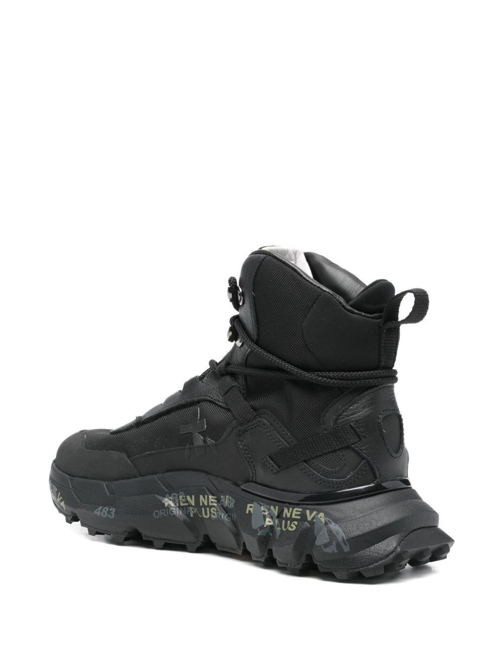 PREMIATA Sneakers alte 'Trivor' in pelle nera 