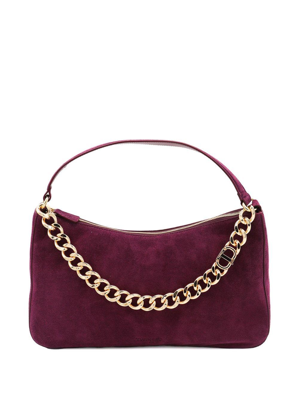 TWINSET Borsa hobo Liliane in pelle scamosciata bordeaux 