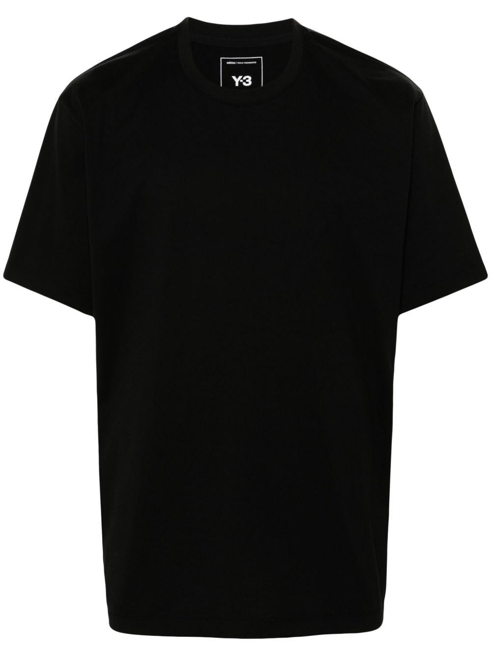 Y3 T-shirt in cotone nero con logo 
