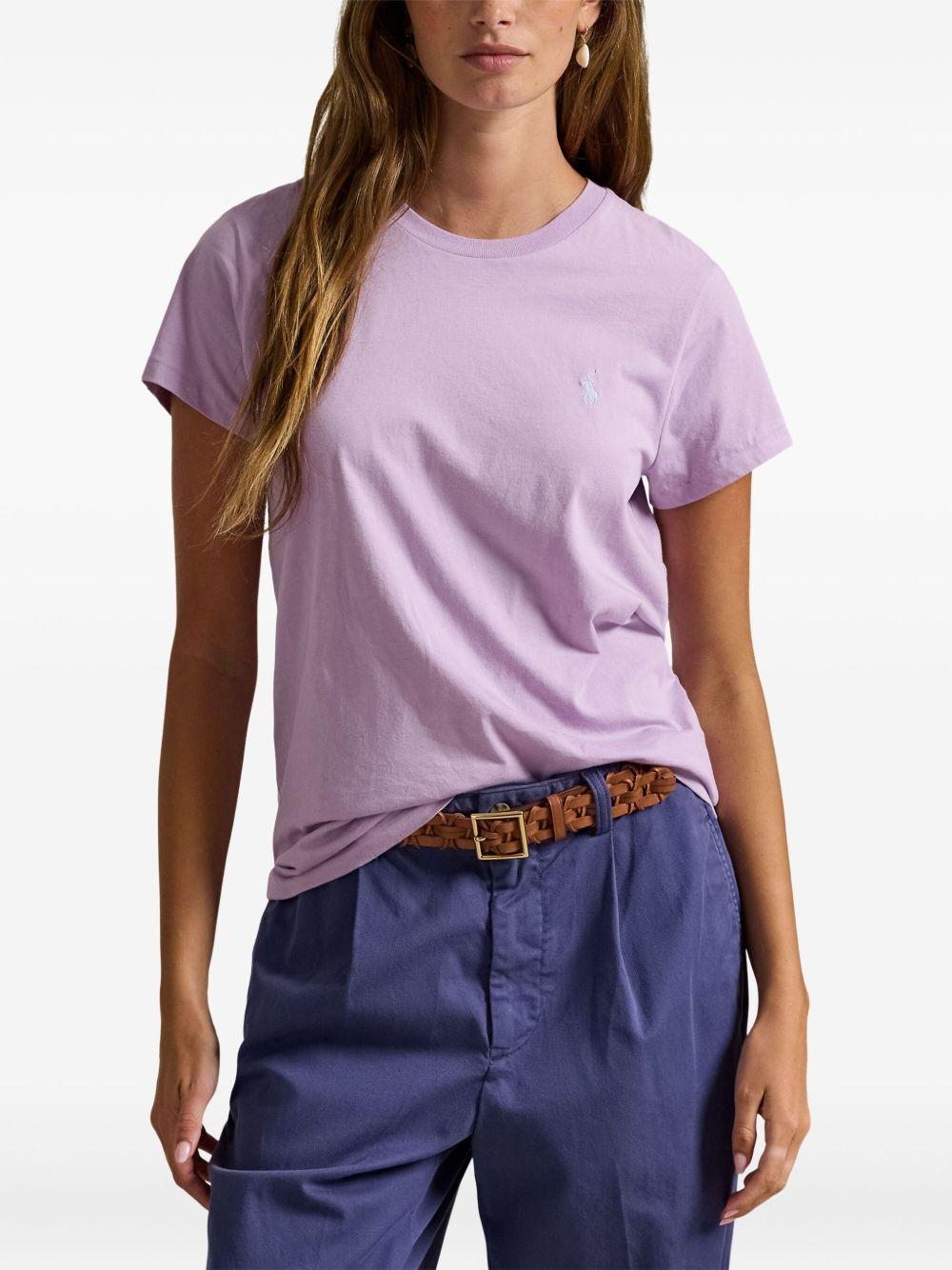 POLO RALPH LAUREN T-shirt in cotone lilla con logo 