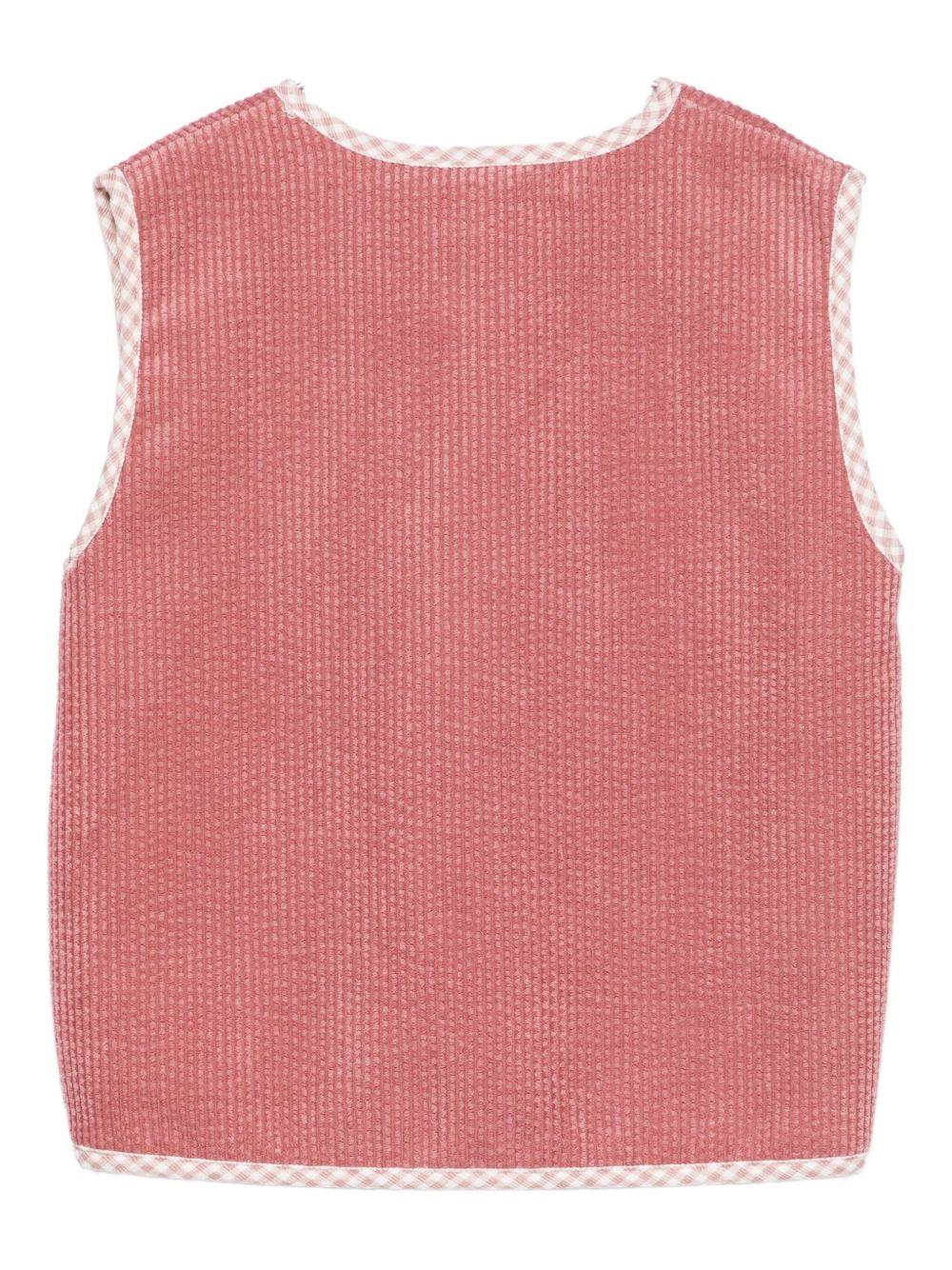 LARANJINHA Gilet in velluto a coste con pelliccia 