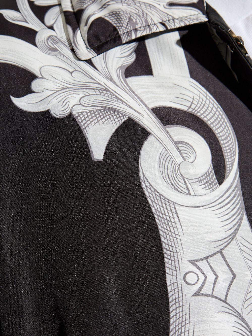 VERSACE Giacca nera reversibile con stampa Barocco 