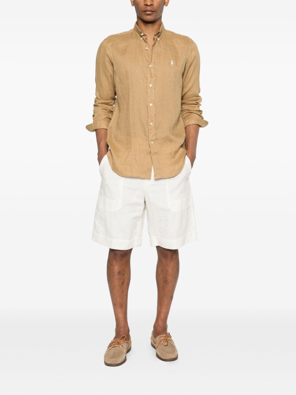 POLO RALPH LAUREN Camicia arancione con logo ricamato sul petto 