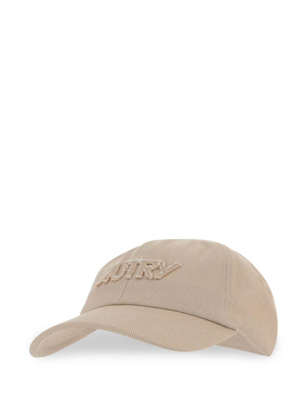 AUTRY Cappello da baseball in cotone beige con logo 