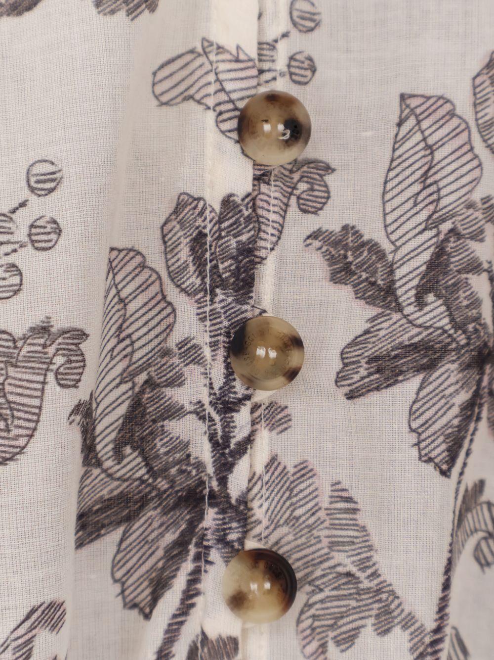 GOLDEN GOOSE Abito corto in cotone con stampa floreale e bottoni 