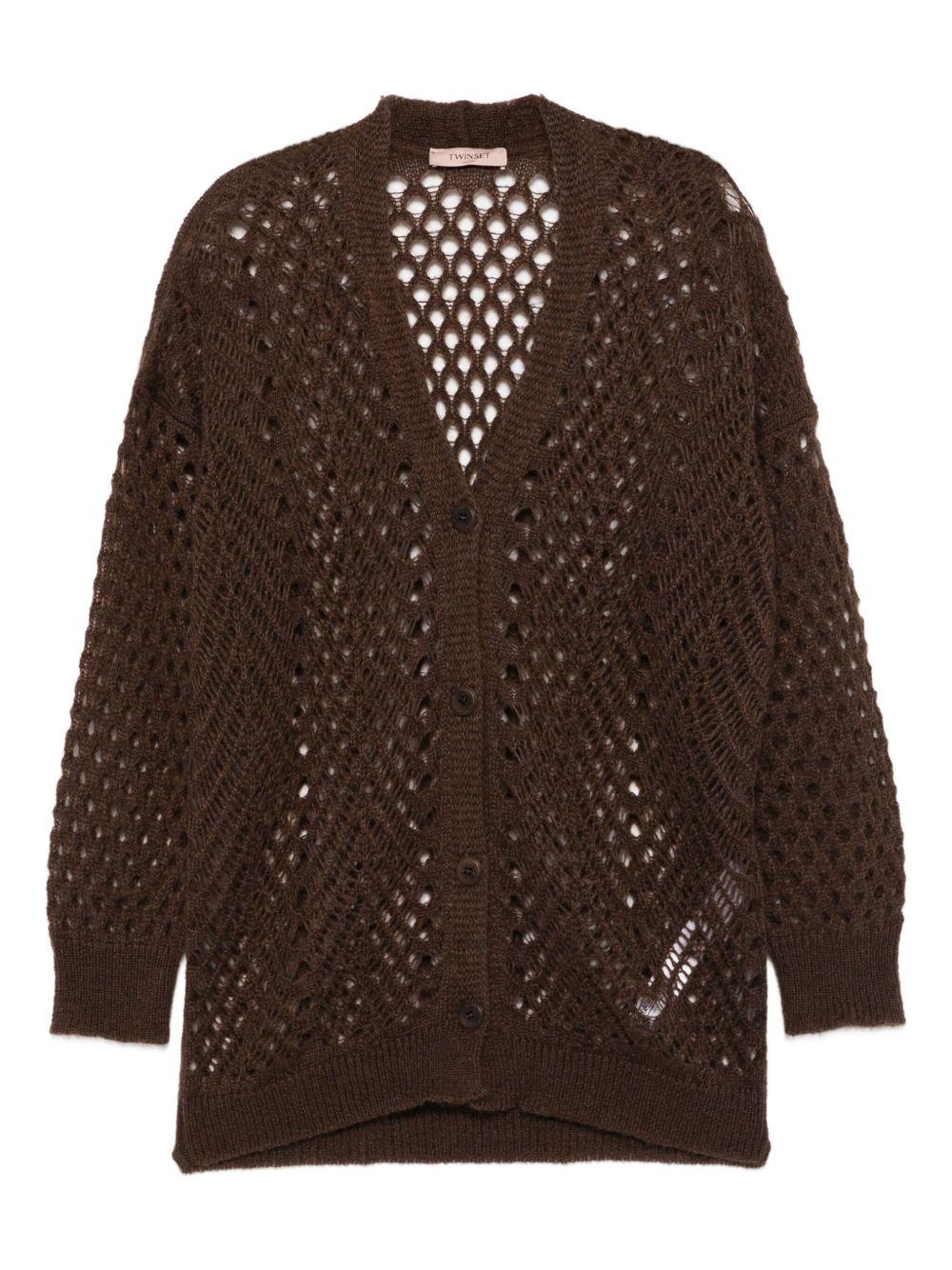 TWINSET Cardigan in maglia marrone 