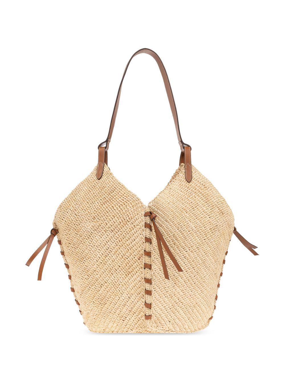 ISABEL MARANT Borsa a spalla in rafia e pelle 