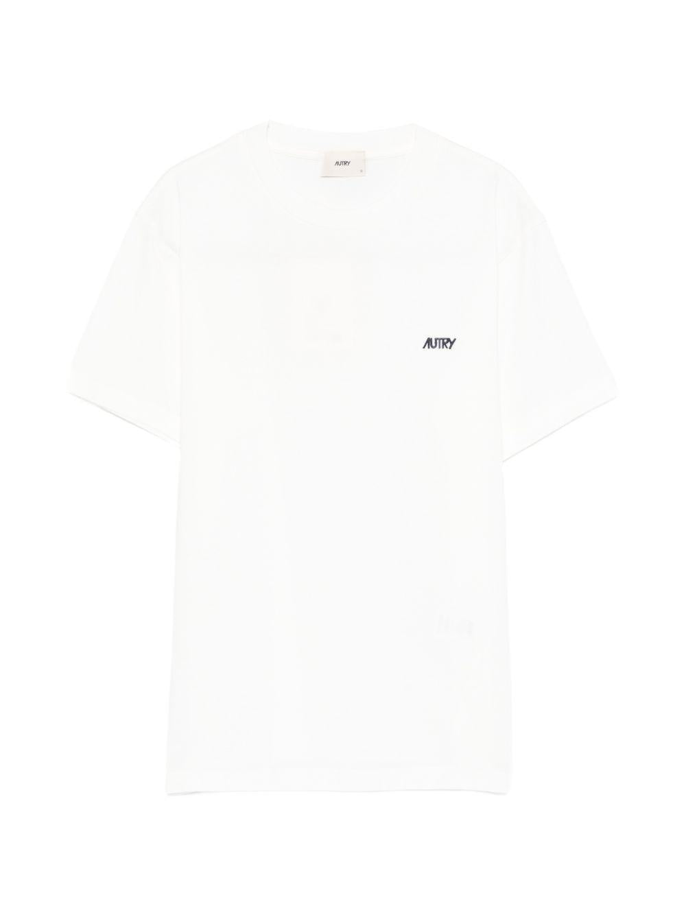 AUTRY T-shirt in cotone bianco con logo 