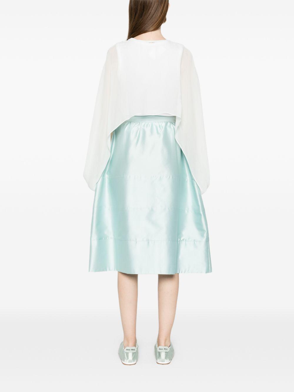 TWINSET Camicia celeste con maniche a sbuffo e scollo a barca 