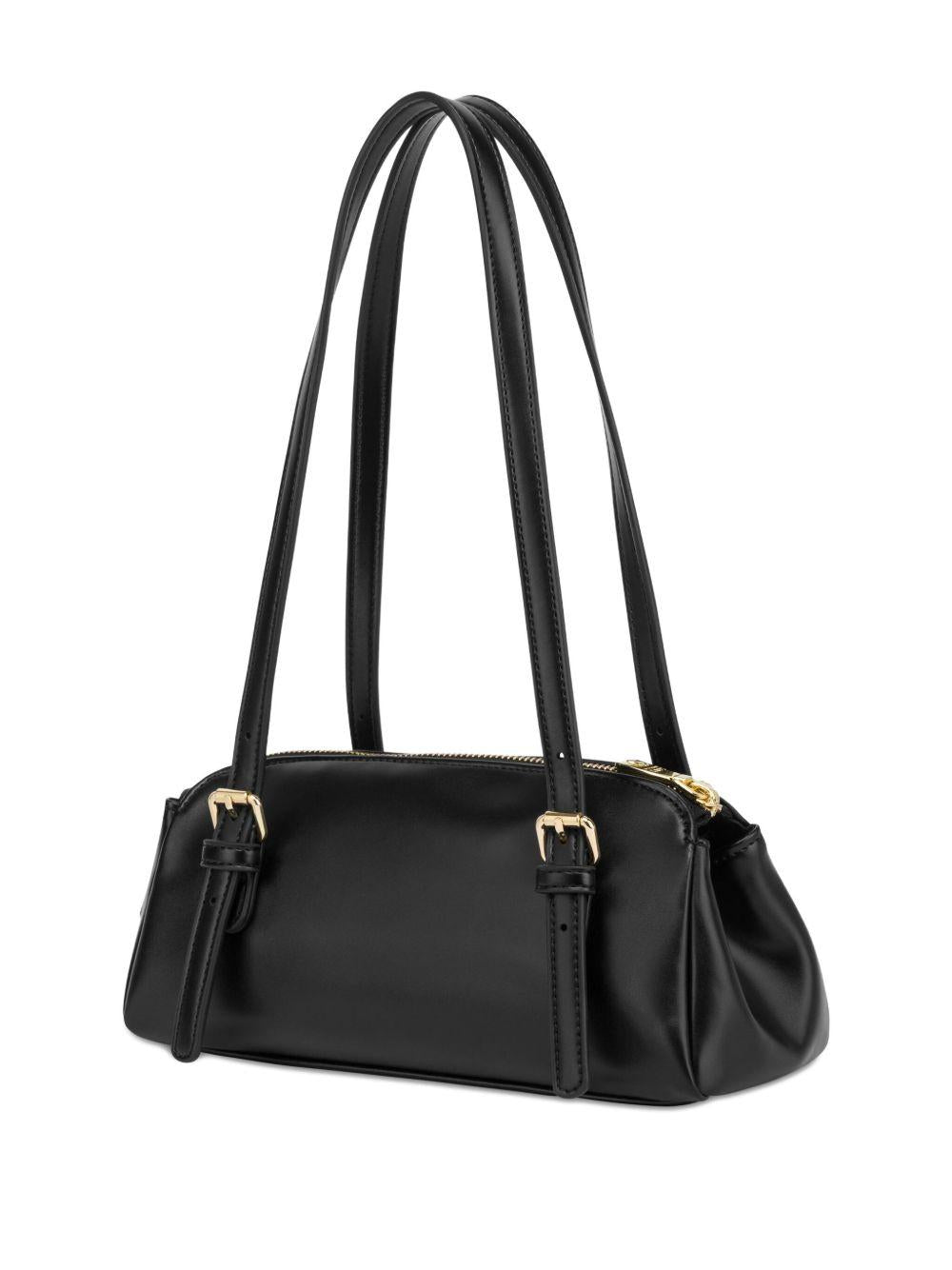 LOVE MOSCHINO Borsa nerain ecopelle con placca logo 