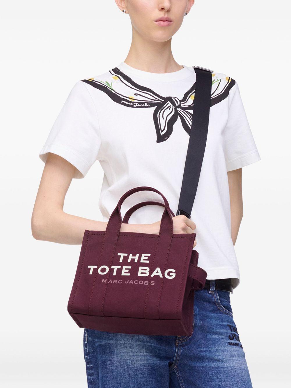 MARC JACOBS Borsa 'The Canvas Small Tote Bag' in tela bordeaux 