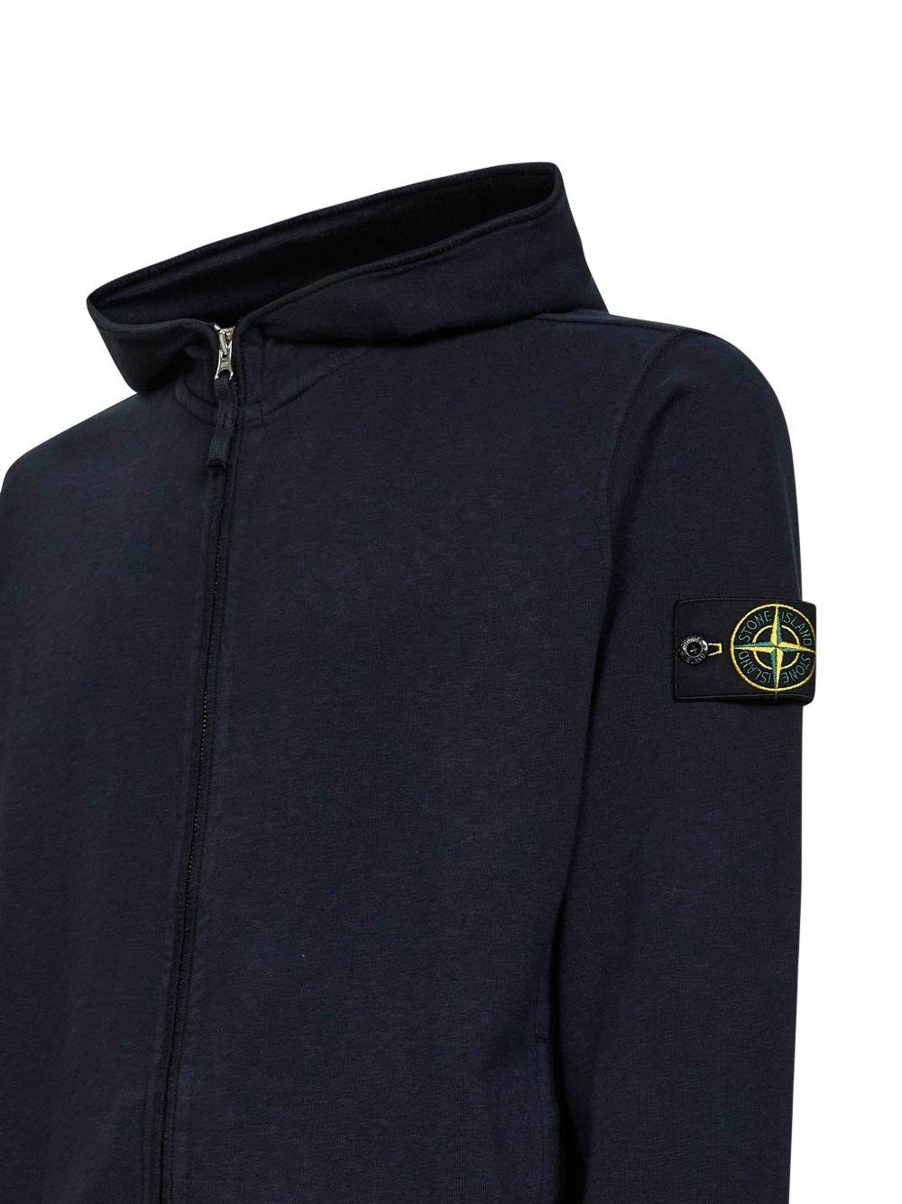 STONE ISLAND Felpa blu navy in cotone 