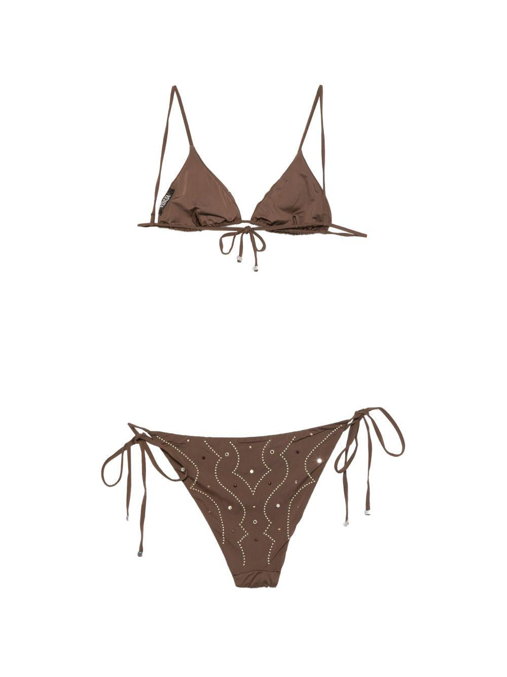 VENUJA Bikini con dettagli western marrone 